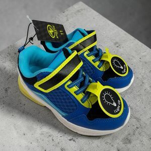 Light Up Memory Foam Sneakers Athletic Works Size 11 Boys Easy On Off No Tying